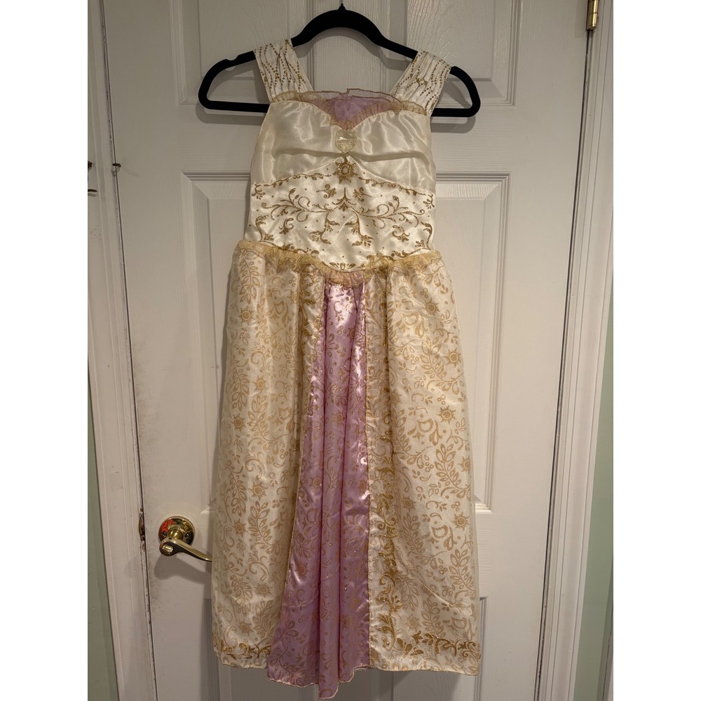 Disney Rapunzel Princess Costume Dress Girls size 10 Cream Gold Purple Tangled - Picture 1 of 14